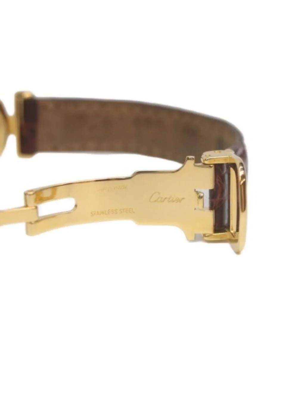 Cartier Must Colise Vermeil SM White Roman Dial Leather Quartz